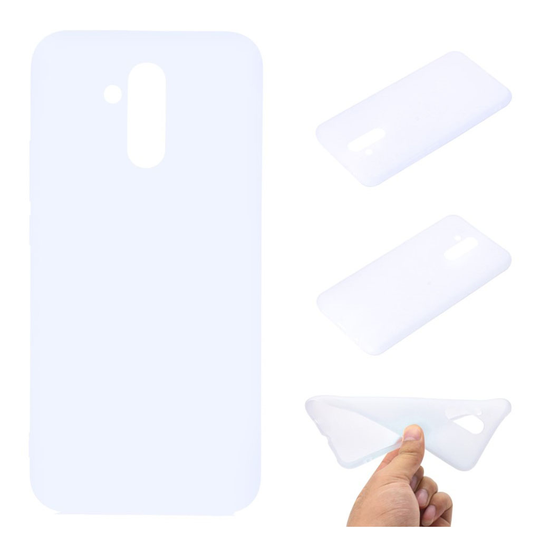Huawei Mate 20 Lite matta pintainen silikooni muovinen takasuoja kuori - Valkoinen