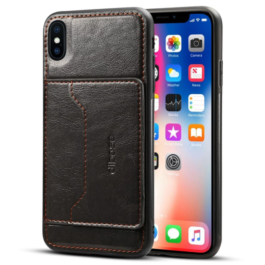 iPhone 9 Plus Villihevos Rakenne Synteetti Nahka Pinnoitettu Kova Muovi Takasuoja Kuori - Musta
