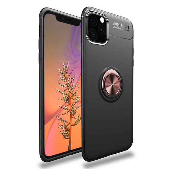 Ringo iPhone 11 Pro Max kuoret - Musta / ruusukulta