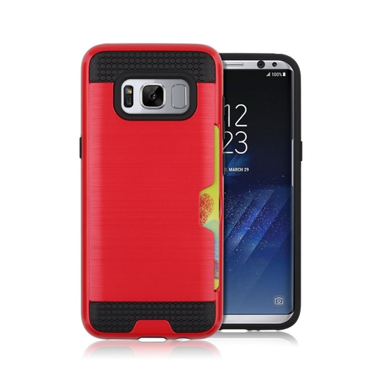 Samsung Galaxy S8+ Harjattu Joustava Muovikuori - Punainen