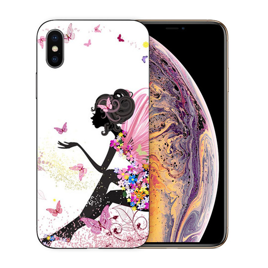 iPhone XS silikooni muovinen joustava ja pehmeä kuviollinen takasuoja kuori - Keijukainen