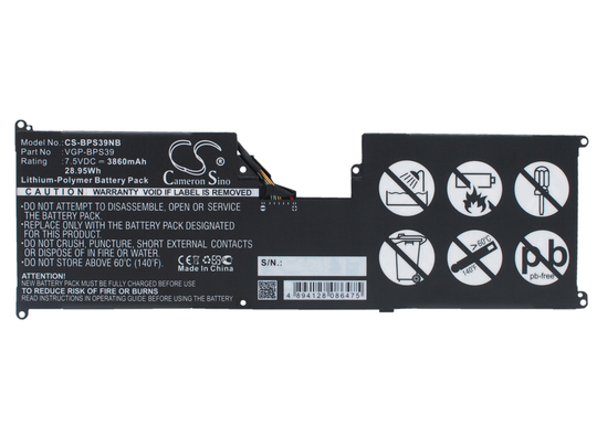 Sony SVT11213CGW SVT11215CGB/W SVT11215CW akku 3860 mAh