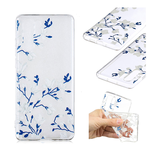 Huawei P30 Pro printtikuosi pehmeä suojakotelo - Valkoinen Kukka