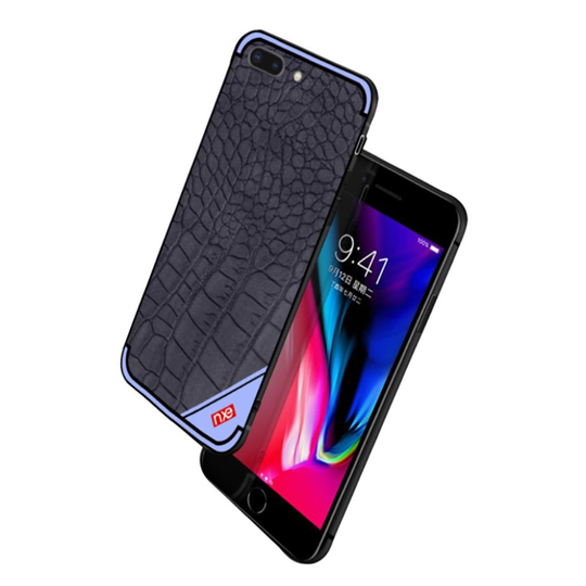 NXE iPhone 7 Plus ja 8 Plus krokotiilikuvioitu suojakuori - Tummansininen