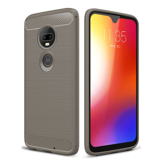 Carbon Flex Motorola Moto G7 Plus kuoret - Harmaa