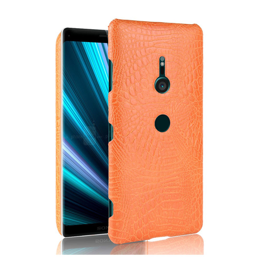 Sony Xperia XZ3 krokotiili iho rakenteinen synteetti nahkainen muovi pohjainen suojakuori - Oranssi