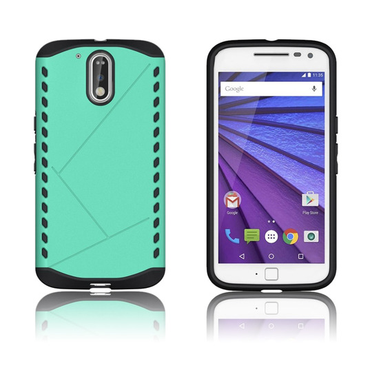 Erik Motorola Moto G4 / G4 Plus Suojaava Hybridi Kuori - Syaani