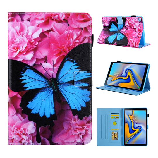 Samsung Galaxy Tab A 10.1 (2019) pattern multi-angle leather case - Blue Butterfly