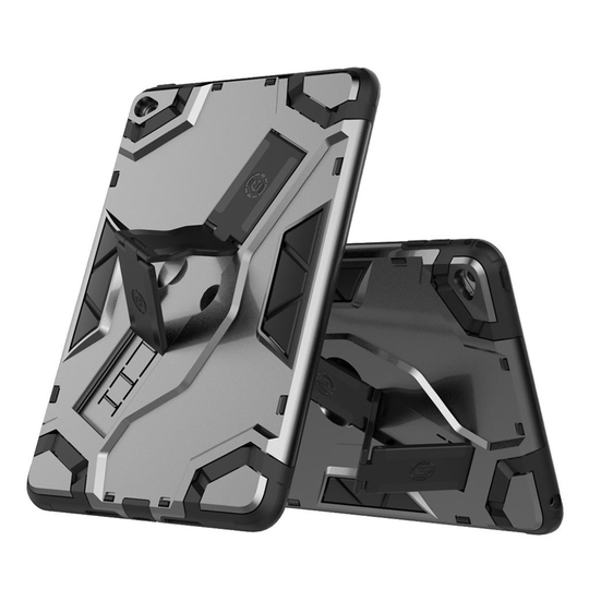 iPad Mini 4 Hybriidi PC ja TPU Takasuoja Kuori Tabletille Missä Jalkatuki - Harmaa