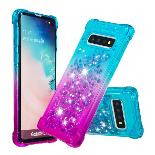 Samsung Galaxy S10 gradient glitter case - Baby Blue / Purple
