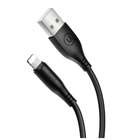 Universaali USAMS US-SJ268 U18 1m 2A Micro USB pyöreä lataus ja data synkronisointi johto 1m 2A Samsung Huawei Xiaomi Etc - Musta
