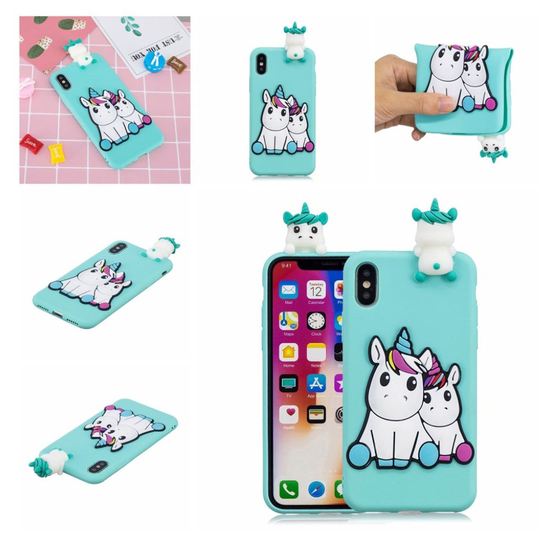 iPhone 9 Plus 3D Kuviollinen Joustava Silikoonimuovi Takasuoja Kuori - Yksisarvinen
