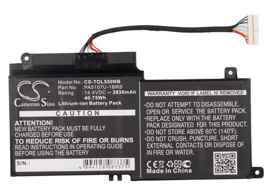 Toshiba Satellite P55 L55t ja S55t akku - 2830 mAh
