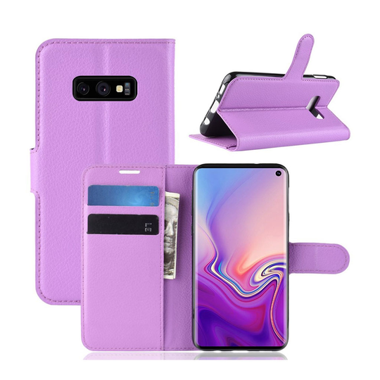 Samsung Galaxy S10e litsi nahkainen flip Suojakotelo - Violetti