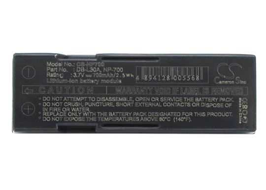 Sanyo DB-L30 DB-L30A yhteensopiva akku 700 mAh