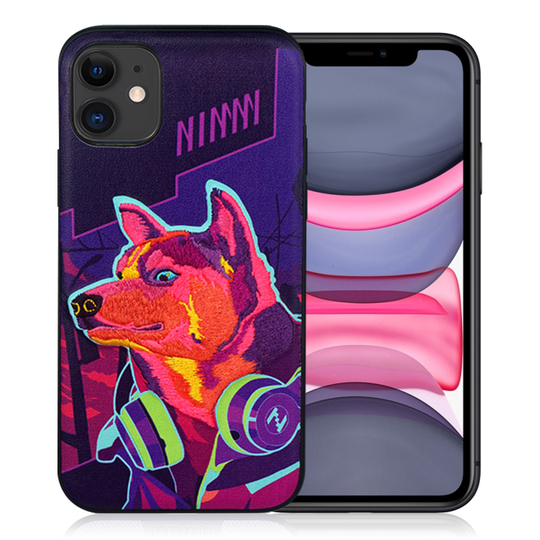 Nimmy Remix iPhone 11 Embroidered Cover - Purple