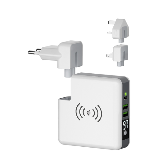 Forever Core monitoiminen varavirtalähde / langaton laturi 6700 mAh valkoinen