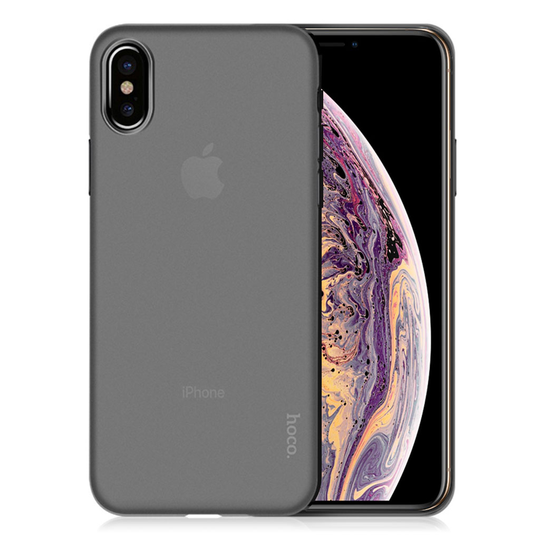 iPhone Xs Max HOCO sarjan kova muovinen himmeä läpinäkyvä takasuoja kuori - Transparentti