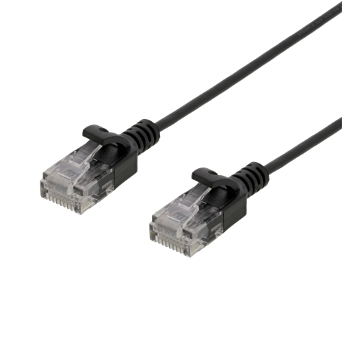 Laitekaapeli, U/UTP, Cat6, Ohut, Läpimitta 2,6 Mm, 1,5 M, 500 MHz, LSZH, Musta