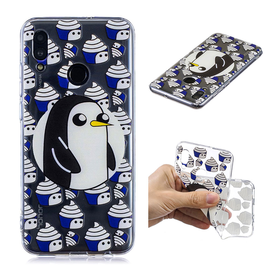 Huawei P Smart 2019 kuosi suojakotelo - Pingviini ja Cupcake