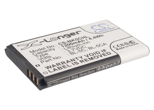 Nokia BL-5C BL-5CA BL-5CB BR-5C yhteensopiva akku 1200 mAh