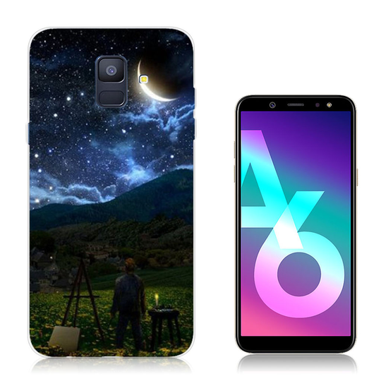 Samsung Galaxy A6 (2018) Muovinen Joustava Kuvallinen Takasuoja Kuori - Tähti Taivas