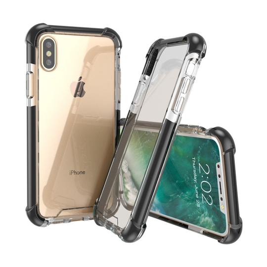 iPhone X kristallinkirkas suojakuori - Valkomusta