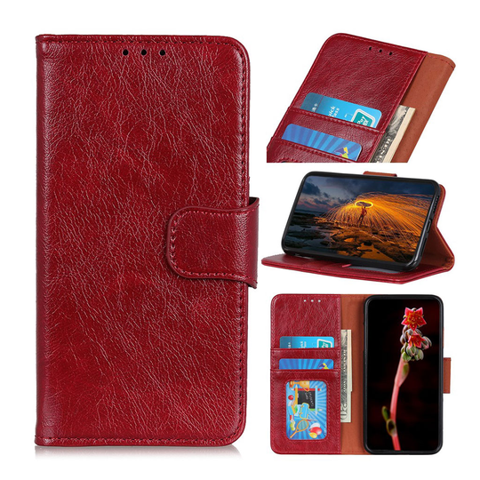 Nokia 1 Plus nappa split leather case - Red