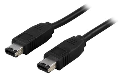 Firewire-kaapeli 6-pin Uros - 6-pin Uros, 2m, Musta