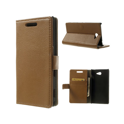 Wall Street (Ruskea) Sony Xperia M2 Nahkakotelo