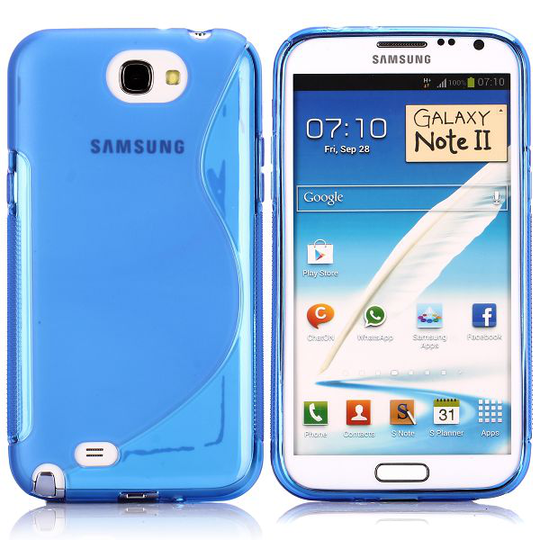 S-Line Läpikuultava (Sininen) Samsung Galaxy Note 2 Suojakuori