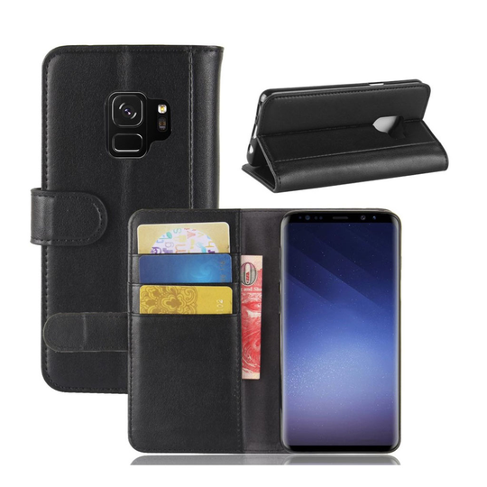 Samsung Galaxy S9 laadukas lompakkokotelo - Musta