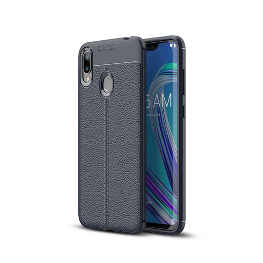 Asus ZenFone Max (M2) litsi suojakotelo - Tummansininen