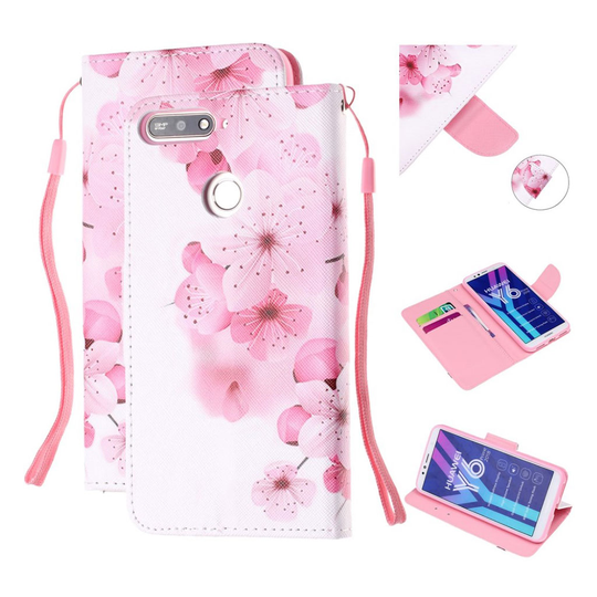 Huawei Y6 2018 kuvioitu nahkainen suojakotelo - Kaunis Kukka