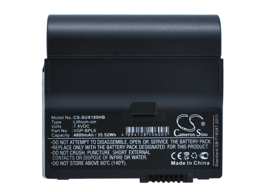 Sony VAIO VGN-UX17GP VAIO VGN-UX17TP VAIO VGN-UX180P akku 4800 mAh