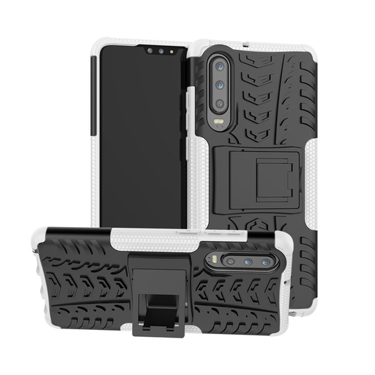 Huawei P30 luistamaton hybrid suojakotelo - Valkoinen