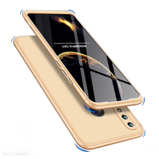 Huawei P Smart Plus GKK kolme palainen iskukestävä kova muovinen takasuoja kuori - Kulta