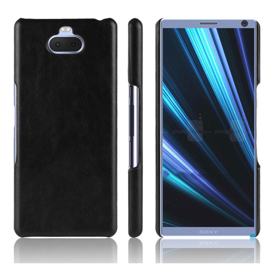 Sony Xperia 10 Plus litchi coated case - Black