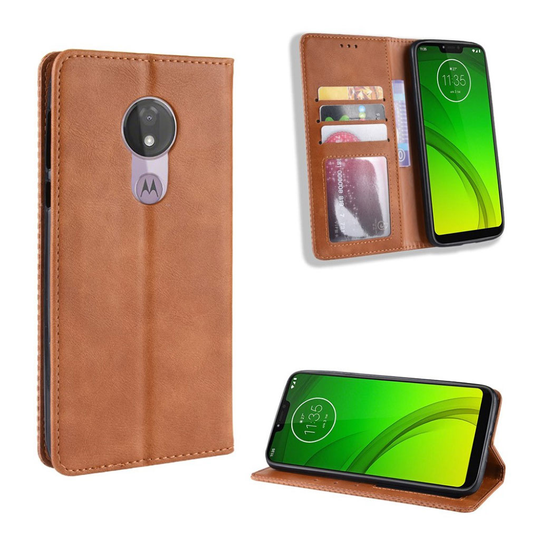 Motorola Moto G7 Power vintage leather case - Brown