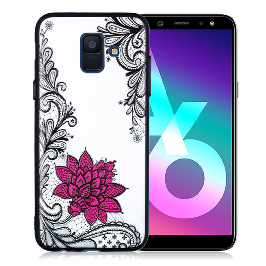 Samsung Galaxy A6 (2018) Kohokuvioitu himmeä hybriidi muovinen takasuoja kuori - Pieni Kukka