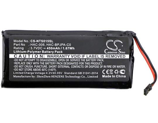 Nintendo HAC-015 ohjaimen akku 450 mAh