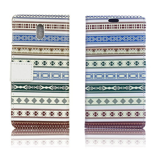 Samsung Galaxy J7 (2017) vintagetyylinen nahkakotelo - Etninen tyyli