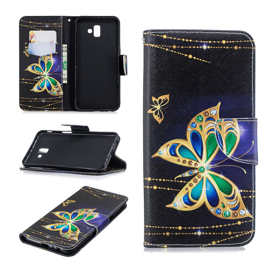 Samsung Galaxy J6 Plus (2018) kuviollinen synteetti nahkainen suojakotelo magneetti lukolla - Kaunis Perhonen