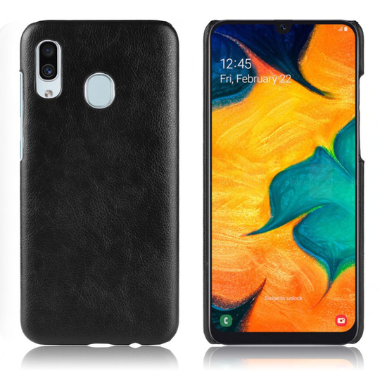 Samsung Galaxy A40 litchi coated case - Black