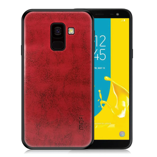 Samsung Galaxy J6 (2018) MOFI Synteetti Nahka Pinnoitettu Kova Muovinen Takasuoja Kuori - Punainen