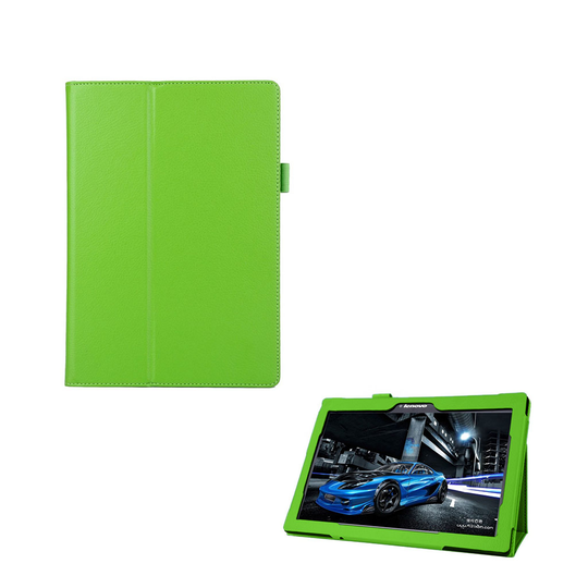 Lenovo Tab 2 A10-70 Litsi Pintainen Nahkakotelo Standillä - Vihreä