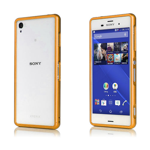 Remes (Kulta) Sony Xperia Z3 Metallinen Bumper Suojakehys