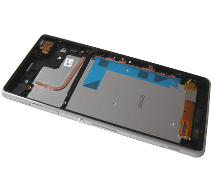 Etupaneeli LCD Näytöllä kosketuspaneelilla ja kehyksellä Sony D6603/ D6643/ D6653 Xperia Z3 - valkoinen (Alkuperäinen)