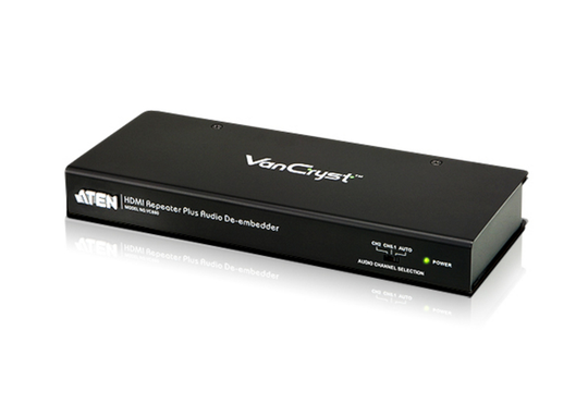 VanCryst HDMI Amplifier With Audio Output, 2xHDMI 19-pin (fe), 1xToslink (fe), 1xS / PDIF RCA (fe),