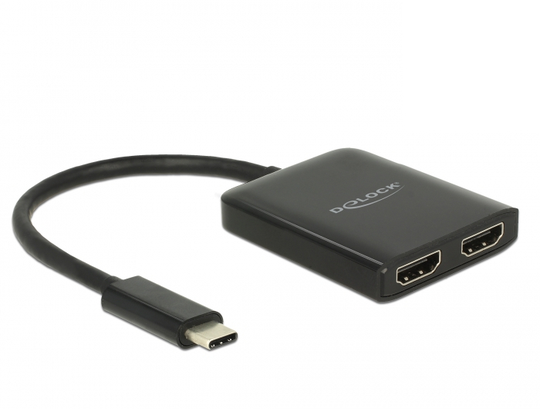 This Splitter By Delock Is Suitable For The Connection Of Two HDMI Monitors To A Computer With USB-C
